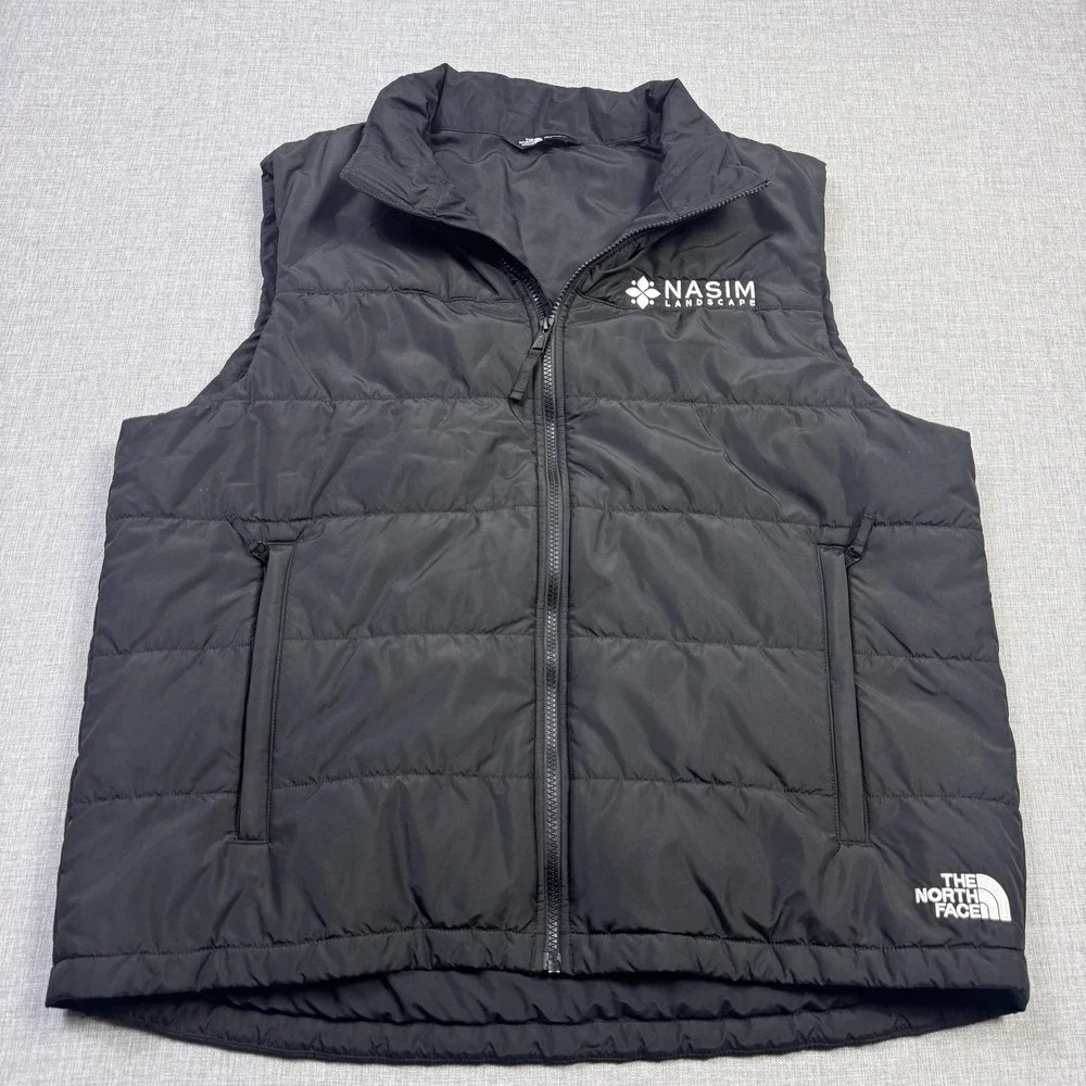 The‎ North Face Puffer Vest Mens XL Black Insulated Quilted Full Zip Logo